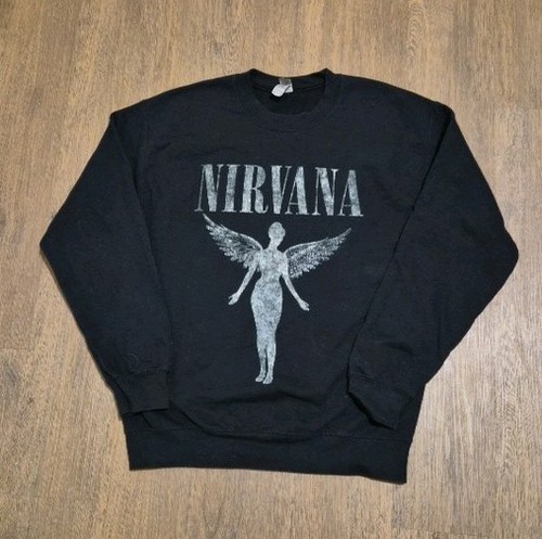 Nirvana Angel Graphic In Utero Live ‘93 Sweatshirt Black Crewneck