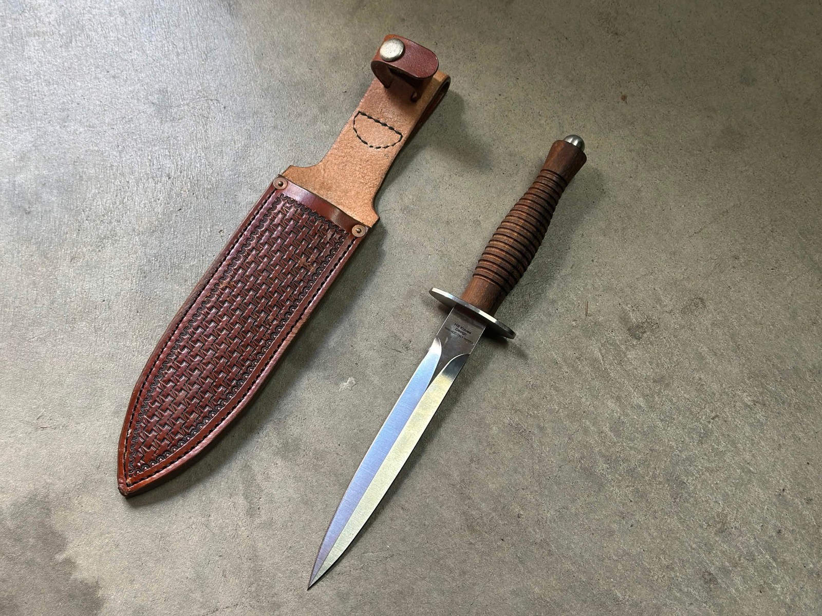 Fox Dagger Fox Knives Fairbairn Sykes Dagger FX-593 N690Co Blade w/ Custom Leather ...