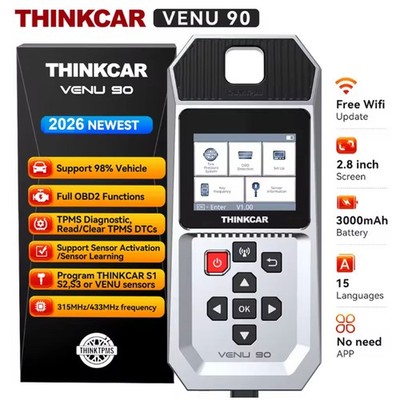 THINKCAR VENU 90 TPMS Diagnostic Tool 315/433MHz Sensor Activation Tire Pressure