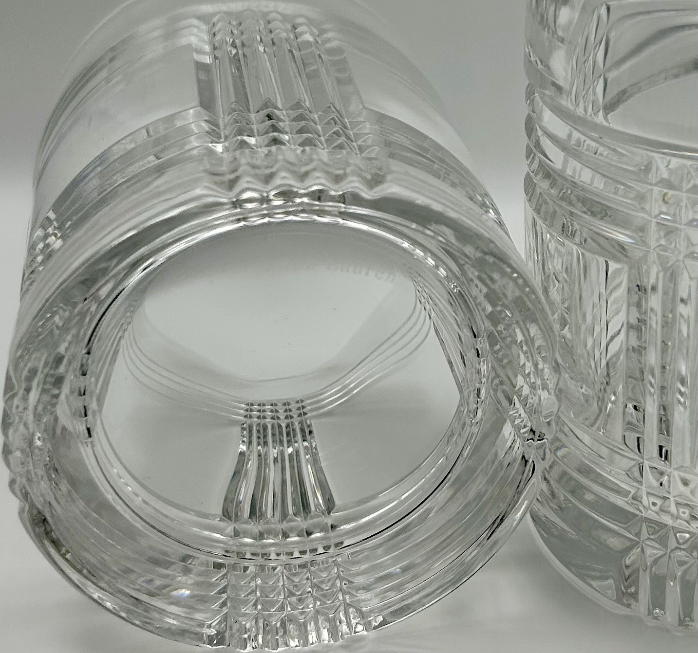 Ralph Lauren Glen Plaid Crystal Cocktail Glasses Two-Piece Set