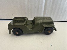 Vintage Tootsie Toy Collectible Army 2.5โ Green US Army Jeep Made In USA