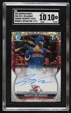 2023 Bowman Draft Sparkle Refractor 17/71 Ralphy Velazquez SGC 10 GEM Auto f0r