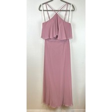Azazie Dusty Rose Dress Bridesmaid A6 Halter Chiffon Formal Strappy
