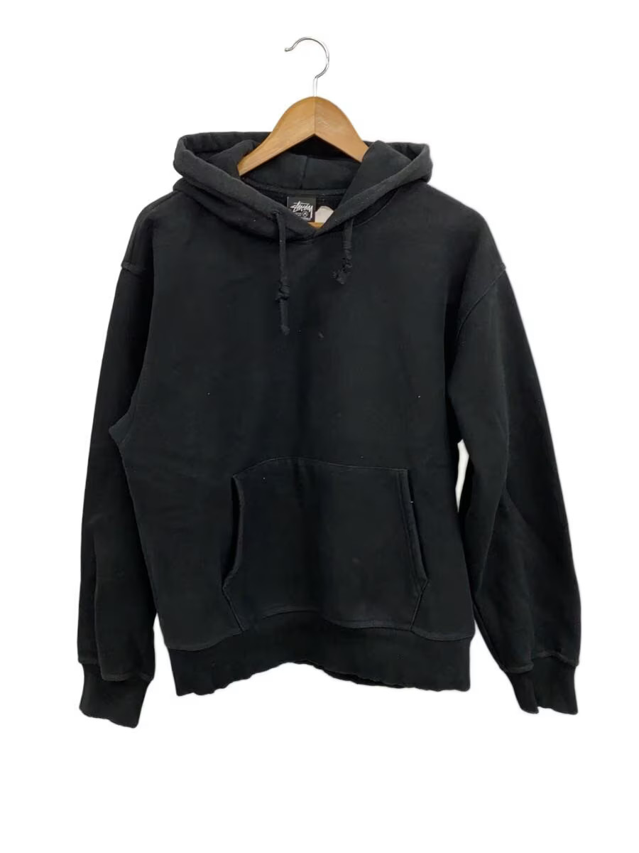 STUSSY Hoodie M Cotton Black Plain