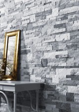 Ice Grey & White Quartz 3D Split Face Wall Tiles Shmox - Sparkly