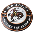 Vintage Marlin Long Gun Lever Action Porcelain Sign - Cowboy Lasso Sign