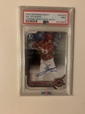 2022 Bowman Draft Sal Stewart #CDA-SS 1st Chrome Auto PSA 9 MINT