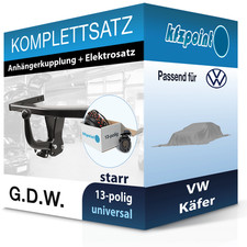 Für VW Käfer 06.1967-12.2003 G.D.W. Anhängerkupplung starr + 13polig E-Satz neu