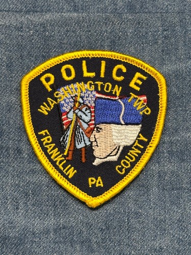 Washington Twp Police Collectable Patch: Iron-On Yellow Border - Vintage