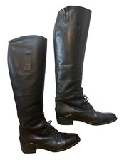 Ariat tall black Italian leather equestrian BOOTS Tall Sz 11F women no zipper