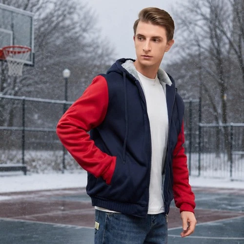 Chamarras Para Hombre Para El Frio Invierno Azul y Rojo Tamaño Mediano En Oferta image 5