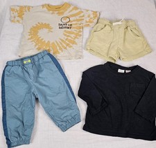 Lot of 4 Zara Kids Clothing 9-24 Months Unisex Shorts Lined Jogger Pants Shirts