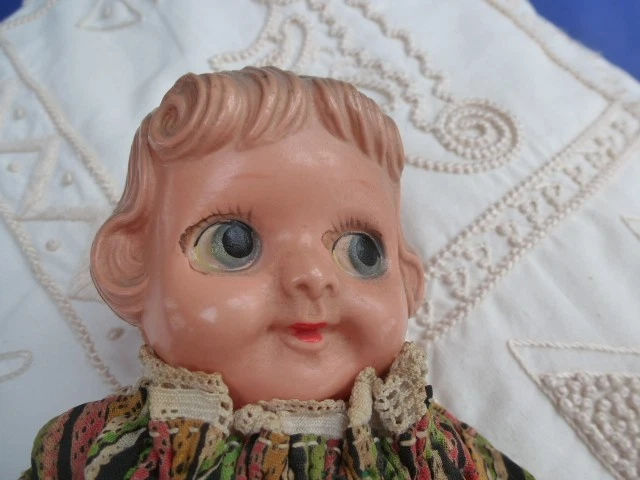 antike kleine Puppe , Googlie , Celluloid dünn, England, 23 cm, von 1955 - Bild 3 von 4