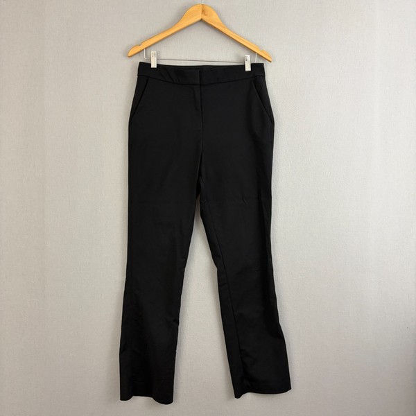 Witchery Pants Womens 10 Black Straight Leg Stretch Cotton Pockets Office Career