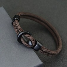 Rope Bracelet Men Paracord Double Layer Survival Braided Camping Style 1 Pc
