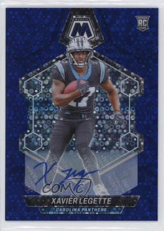 2024 Panini Mosaic Rookies No Huddle Blue Prizm Auto Xavier Legette Rookie RC
