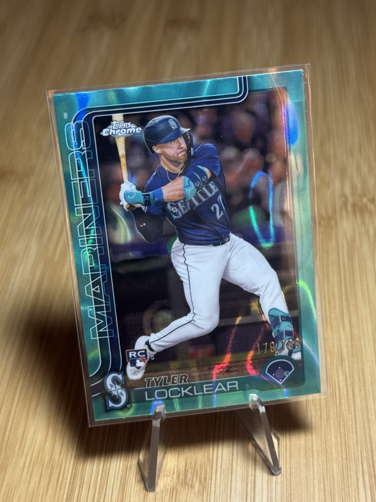 2025 Topps Chrome - Tyler Locklear #41 Aqua Lava Refractor /199 (RC)
