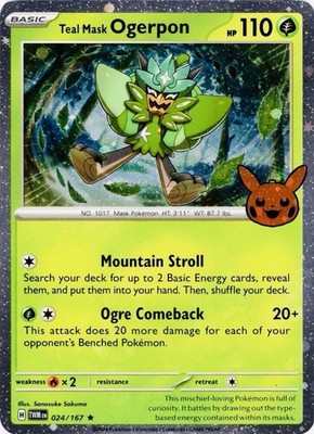 Teal Mask Ogerpon - 024/167 - Cosmos Holo - Trick or Trade  - NM/M