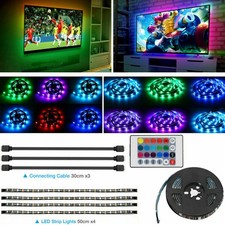 4x50cm Usb 5v Rgb Led Strip Background Light Remote Kit For Tv Computer Lamp
