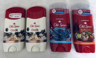 Old Spice Deodorant Lot Of 4 OASIS (2)  Deep Sea BEARGLOVE  1 KRAKENGUAERD 1 New