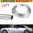 1PC 19FT Chrome Car Door Edge Molding Trim Seal Strip Scratch Protector