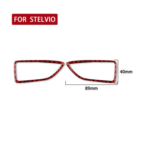 Consola de fibra de carbono real roja L&R para Alfa Romeo Stelvio 2017-23 moldura de salida de aire Foto 4 de 4