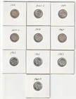 Ten 90% Silver Roosevelt Dimes '48, '55S, '56, '57D, '58, '60 '63x3, '63D
