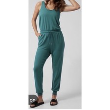 Athleta Girl Hop Skip and a Jumpsuit XL/14 Teal Blue Athleisure Youth Stretch
