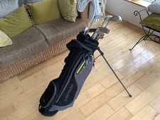 GOLF CLUBS AND DUNLOP  BAG .VINTAGE HOWSON DERBY WOODS,MACBRAD 2001 IRONS.