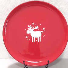 Wächtersbach Keramik Essteller Teller Elch Emma 28cm in rot mit Gebrauchsspuren