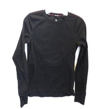 Spyder Active Top Sz S Black Long Sleeve Zip Pockets Thumb Hole Stretch Nylon DR