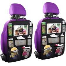 Backseat Car Organizer Mats Back Seat Organizers and Storage Bag with Touch S...