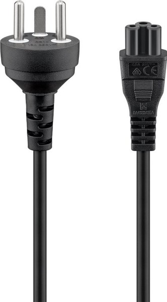 Goobay 30857 Netzanschlusskabel DäNemark, 2 M, Schwarz - DäNemark-Stecker (Typ K-image