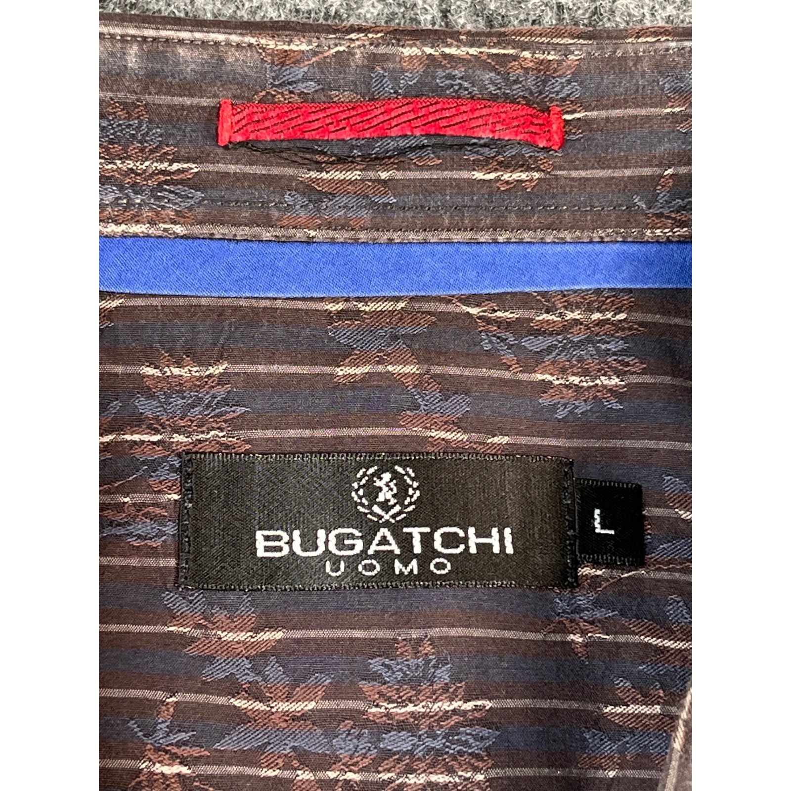 Bugatchi Uomo Button Large Multi Brown Jacquard F… - image 2