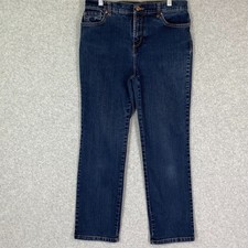 Gloria Vanderbilt Jeans Womens 8 Blue Straight Amanda Mid Rise Stretch Dark Wash