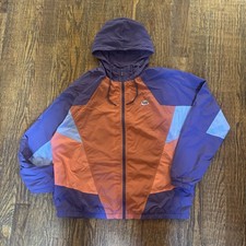 Nike Windrunner Hooded Jacket Mens Large Orange Purple Colorblock Windbreaker L