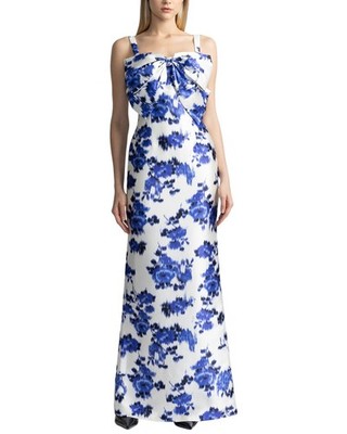 Zac Posen Floral Print Mikado Gown Women's