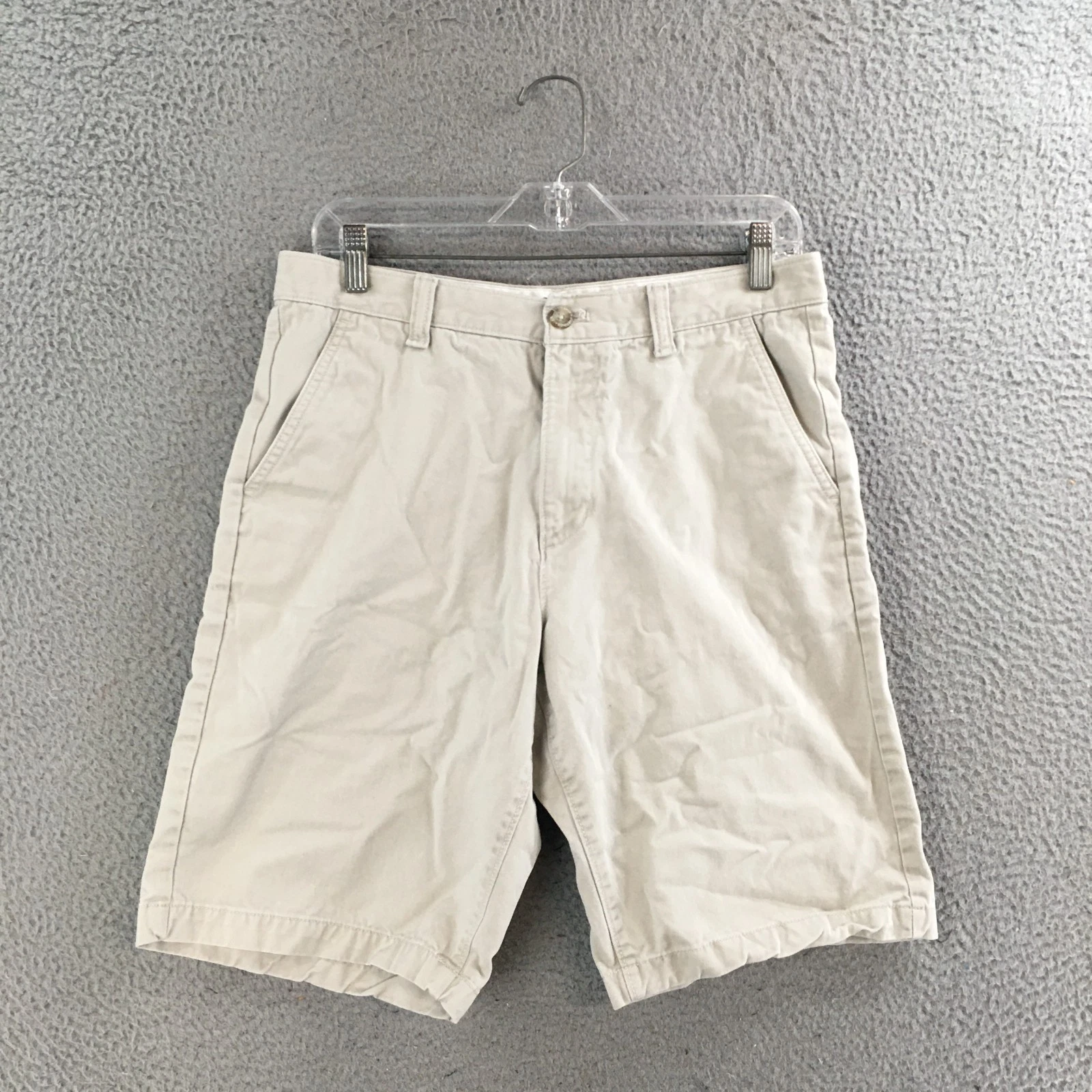 Eddie Bauer Shorts Mens 31 Classic Fit Chino Zip Fly Mid Rise Cotton Khaki