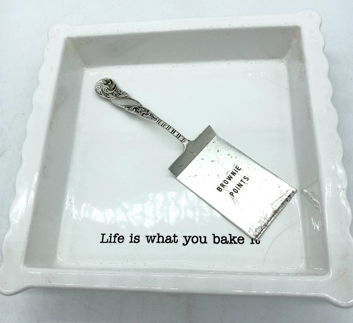 Mudpie Life Is What You Bake It Brownies Baking Serving Dish & Serving Spatula