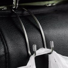 Stainless Steel Car Seat Headrest Hanger Bag Hook Holder Purse Cloth Storage