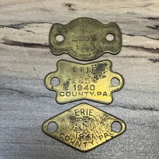 1938,40 & 41 Eire County Pa. Dog Tags *D636