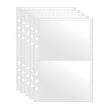 SHANGRLA Clear 3x5 Index Card Sleeves for A5 Binders, 50 Pack, 200 Pockets
