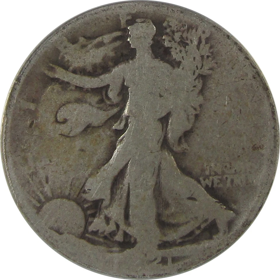 1921 年 Liberty Walking Half Dollar AG 3 ANACS 银 50c 硬币 SKU:I23035 — 第 3/4 张图片