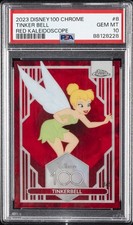 2023 TOPPS CHROME DISNEY100 RED KALEIDOSCOPE #8 TINKER BELL 3/5 PSA 10
