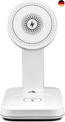 3-in-1 kabellose Ladestation 15W mit LED-Licht schwarz ? Qi Ladegerät mit 