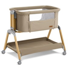 Jimglo 3in1 Baby Bassinet Rocking Bedside Sleeper Portable Crib with Wheels Khak
