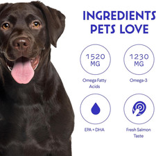 Fish Oil for Dogs - Omega 3 for Dogs from Alaskan Salmon, Cod Krill Oil - E...