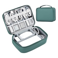 miloocul Large Capacity Electronics Accessories Single Layer, Deep Green