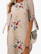Floral Tie-Sleeve Dress