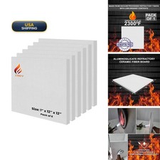 SIMOND STORE 4 Pack Ceramic Fiber Board 1" Thick x 12" x 12" Fireproof